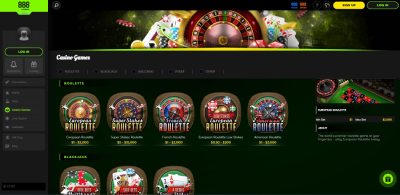 A peak at 888 casino's game page
