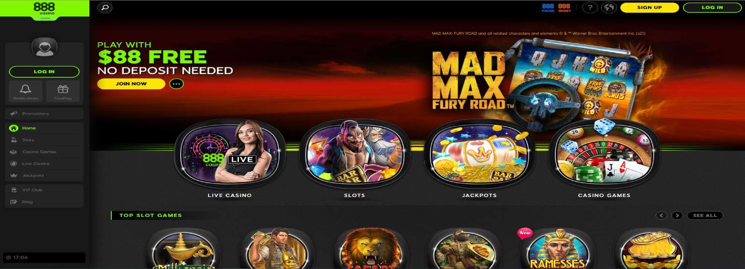888 casino main page