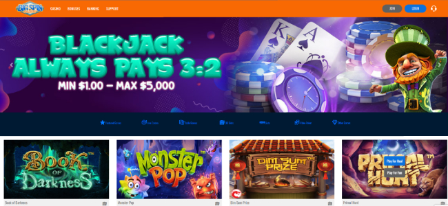 BigSpin Casino Bonus deals