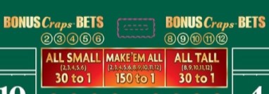 Place a wager on one or all craps numbers