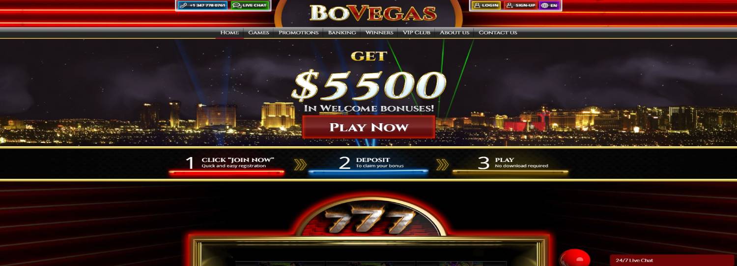 BoVegas casino main page