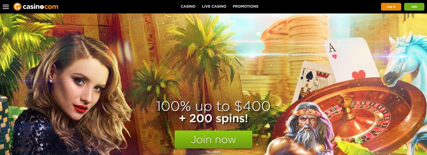 Casino.com main page