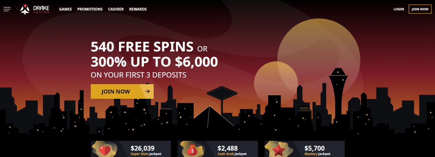 Drake casino main page