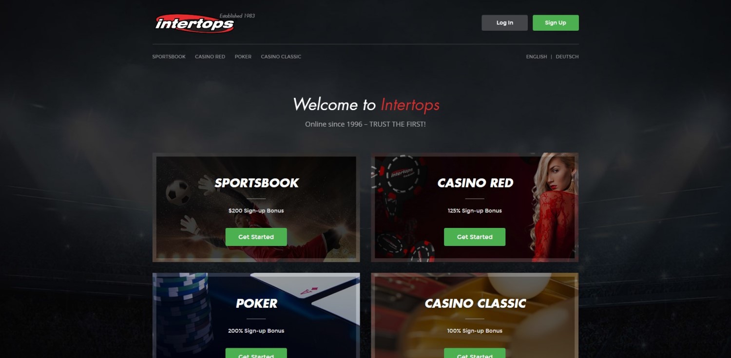 Intertops Casino main page