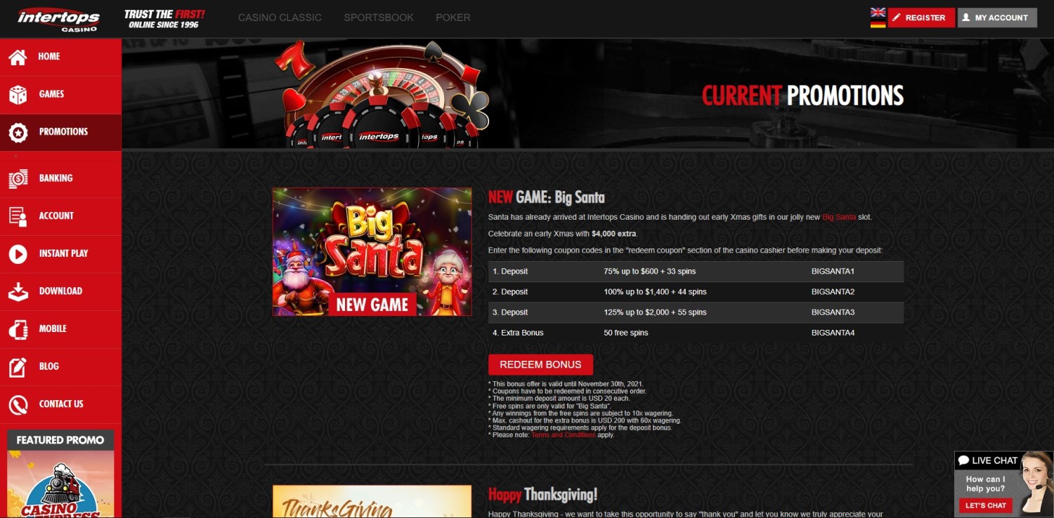 Intertops Casino give you a chance to win! Play now!