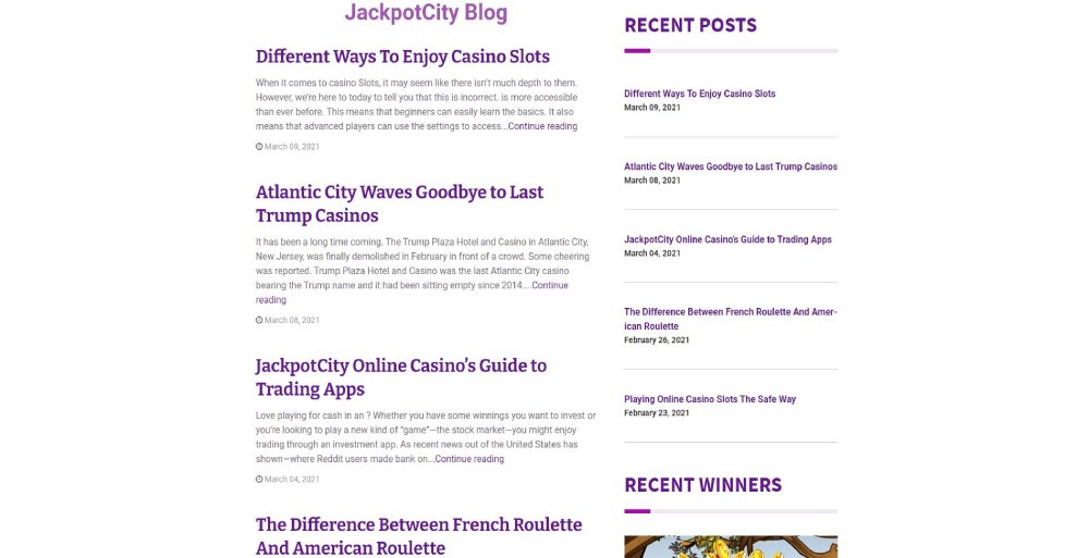 Check the latest blog posts of JackpotCity Casino