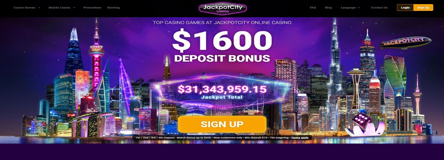 JackpotCity casino main page