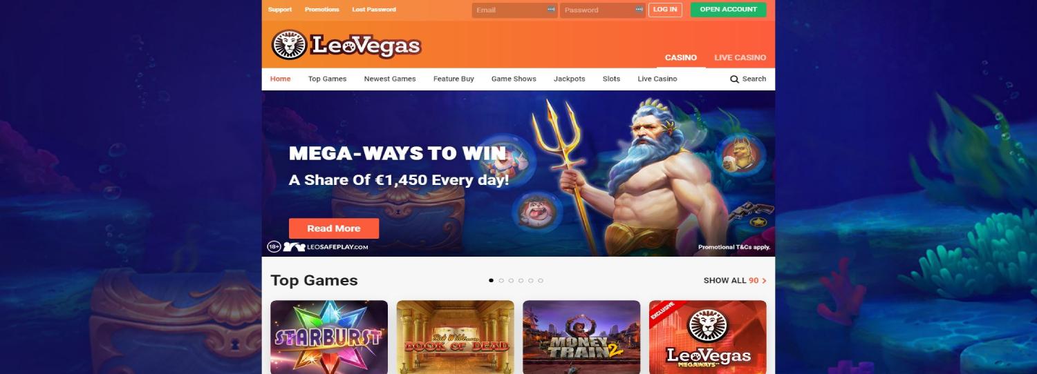Leovegas initial page