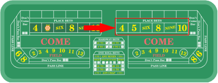  Your wager will win if the shooter throws the number you have betted on before they roll 7