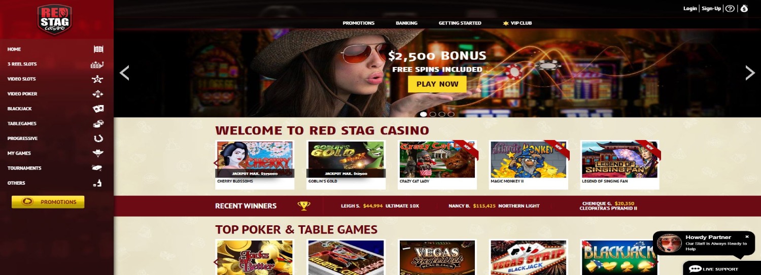 Red Stag casino main page